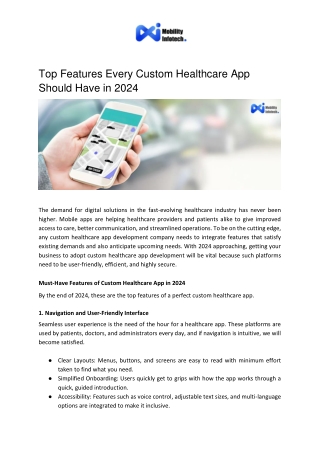 Top Features Every Custom Healthcare App Must Have in 2024