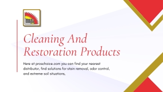 Cleaning And Restoration Products