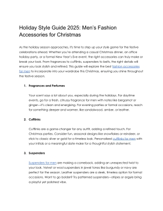 Holiday Style Guide 2025_ Men’s Fashion Accessories for Christmas