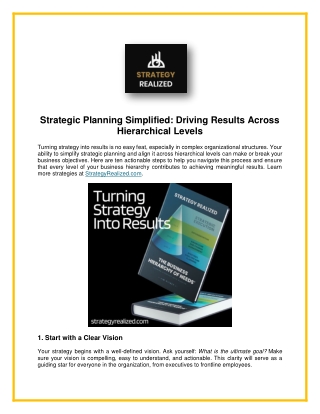 Turning Strategy Into Results