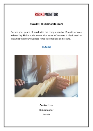 It Audit Risikomonitor