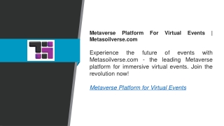 Metaverse Platform For Virtual Events  Metasoilverse.com