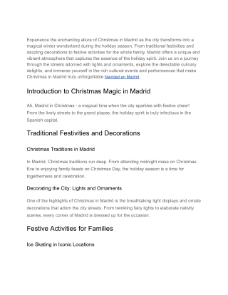 La magia de la Navidad en Madrid