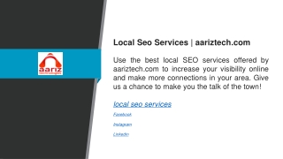 Local Seo Services  aariztech.com