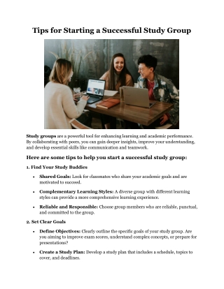 Tips for Starting a Successful Group Study