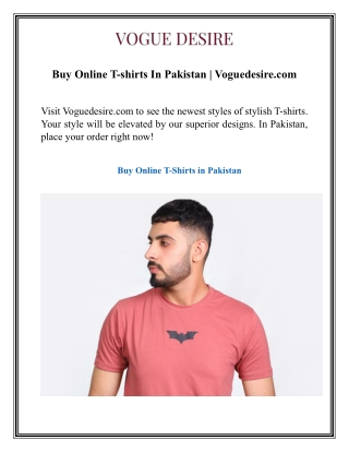 Buy Online T-shirts In Pakistan  Voguedesire.com