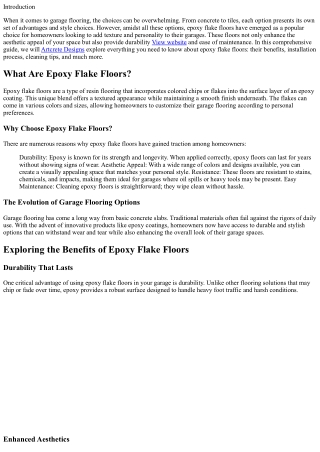 Epoxy Flake Floors: Adding Texture and Style to Your Garage