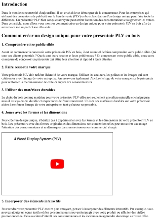 Comment créer un design unique pour votre présentoir PLV en bois