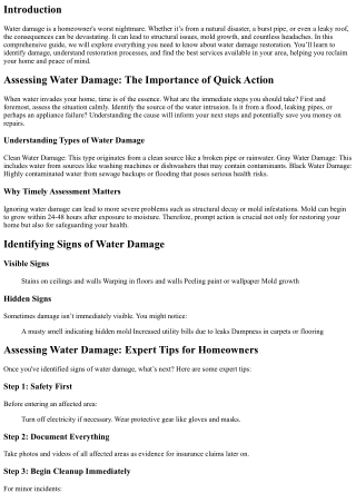 Assessing Water Damage: Expert Tips for Homeowners