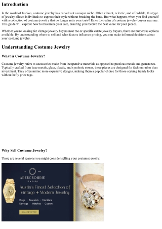 Costume Jewelry Buyers Near Me: Maximizing Your Sale