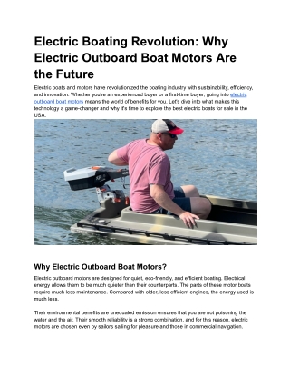 Electric Boating Revolution_ Why Electric Outboard Boat Motors Are the Future