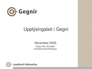 Upplýsingaleit í Gegni