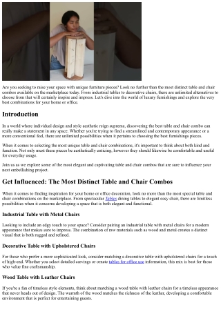 Get Inspired: One Of The Most Special Table and Chair Combos