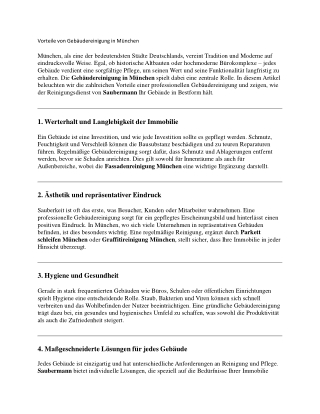 Gebäudereinigung München - Saubermann GmbH