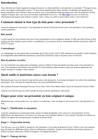 Comment créer un présentoir en bois original et unique