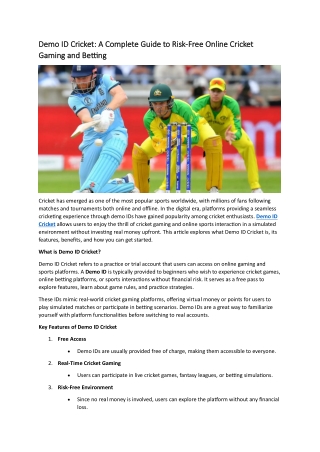 Demo ID Cricket