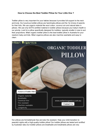 How to Choose the Best Toddler Pillow for Your Little One ?