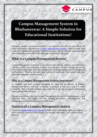 Campus Management System in Bhubaneswar - A Simple Solution for Educational Institutions!