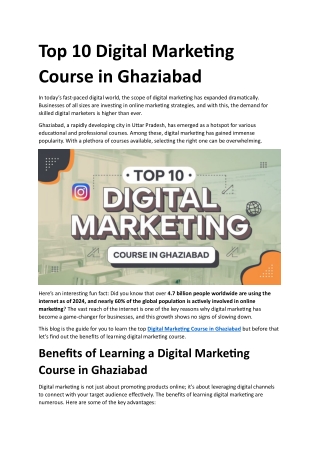 Digital Marketing Course in Ghaziabad