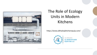 The Role of Ecology Units in Modern Kitchens