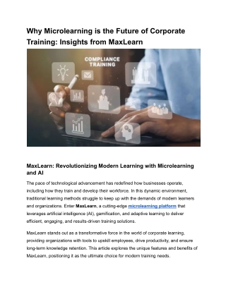 Why Microlearning is the Future of Corporate Training_ Insights from MaxLearn