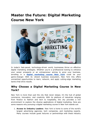 Master the Future_ Digital Marketing Course New York
