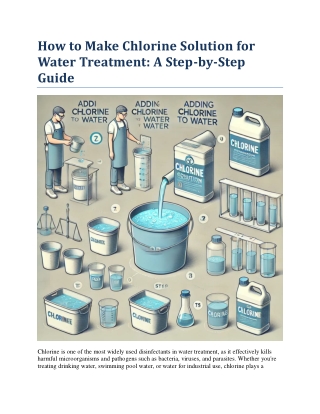 How to Make Chlorine Solution for Water Treatment