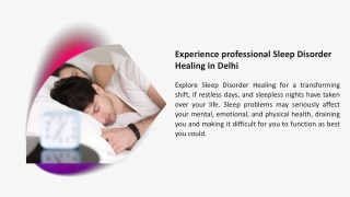 Experience professional Sleep Disorder Healing in Delhi