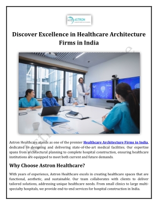 Discover Excellence in Healthcare Architecture Firms in India