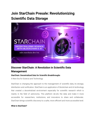 Join StarChain Presale_ Revolutionizing Scientific Data Storage (1)