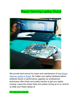 Razer Gaming Laptop Dubai