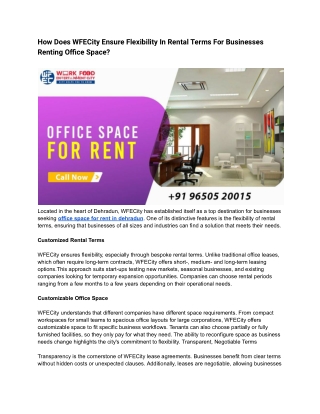 How Does WFECity Ensure Flexibility In Rental Terms For Businesses Renting Office Space_