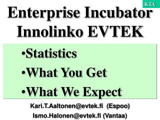 Enterprise Incubator Innolinko EVTEK