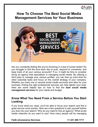 How To Choose The Best Social Media Management Services for Your Business