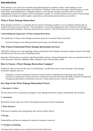 How to Implement Effective Water Damage Restoration Protocols