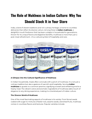 The Role of Mukhwas in Indian Culture-Why You Should Stock It in Your Store