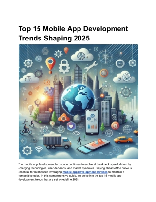 Top 15 Mobile App Development Trends Shaping 2025