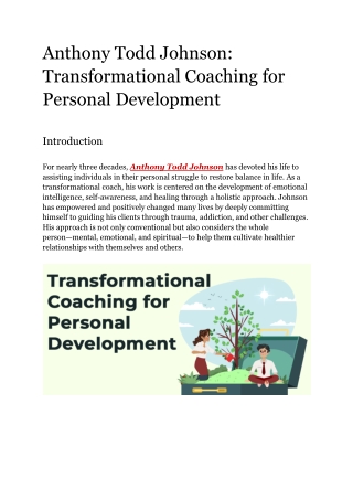 Anthony Todd Johnson_ Transformational Coaching for Personal Development