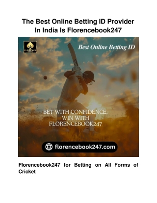 The Best Online Betting ID Provider In India Is Florencebook247