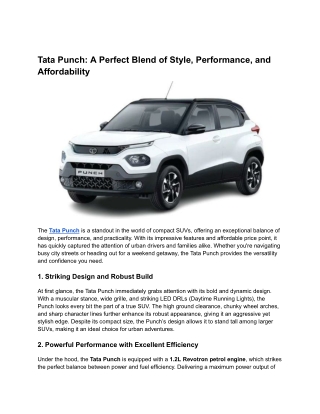Tata Punch_ A Perfect Blend of Style, Performance, and Affordability (1)