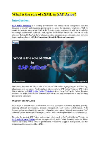 SAP Ariba Online Training Institute - Visualpath