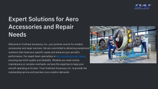 Expert Solutions for Aero Accessories and Repair Needs