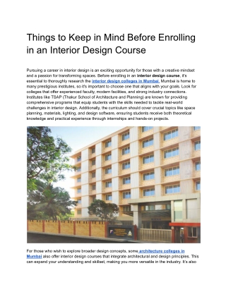 Leading Architecture Colleges in Mumbai – TSAP: Your Path to Success