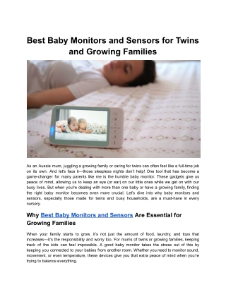 Best Baby Monitors and Sensors for Twins and Growing Families