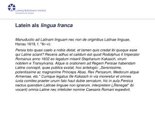 Latein als lingua franca