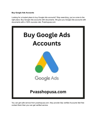 Buy Google Ads Accounts