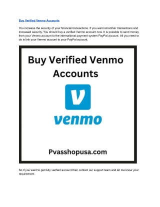 Buy Verified Venmo Accounts