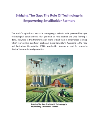 Bridging The Gap: The Role Of Technology Is Empowering Smallholder Farmers