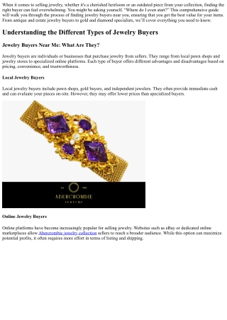 Finding Jewelry Buyers Near Me: Your Ultimate Guide