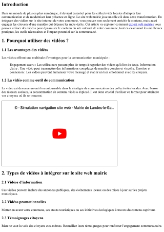 “Utiliser des vidéos : dynamiser le contenu du site internet de votre commune”